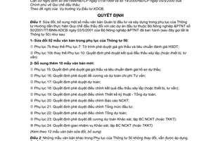 Quyết định 44/2003/QĐ-BNN sửa đổi mẫu văn bản Quản lý đầu tư và xây dựng thuộc Bộ Nông nghiệp và Phát triển nông thôn