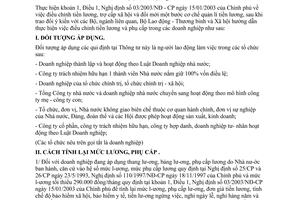 Thông tư 04/2003/TT-BLĐTBXH hướng dẫn thực hiện điều chỉnh tiền lương và phụ cấp trong các doanh nghiệp