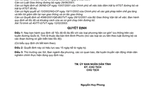 Quyết định 08/2003/QĐ-UB tốc độ tối đa phương tiện cơ giới