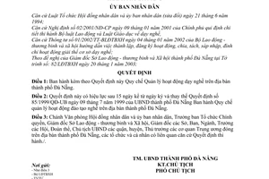 Quyết định 19/2003/QĐ-UB Quy chế Quản lý hoạt động dạy nghề