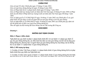 Nghị định 15/2003/NĐ-CP xử phạt vi phạm hành chính giao thông đường bộ