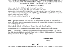 Quyết định 27/2003/QĐ-TTg quy chế bổ nhiệm, bổ nhiệm lại, luân chuyển, từ chức, miễn nhiệm cán bộ công chức lãnh đạo