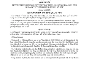 Nghị quyết 39/NQ-HĐND 2003 thực hiện Nghị quyết kỳ họp thứ 5 Quảng Ninh Phòng chống tệ nạn xã hội