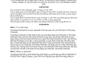 Nghị định 18/2003/NĐ-CP chức năng, nhiệm vụ, quyền hạn cơ cấu tổ chức Văn phòng Chính phủ