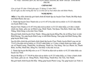 Nghị định 17/2003/NĐ-CP thành lập huyện Chơn Thành, Bù Đốp thuộc tỉnh Bình Phước