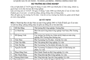 Quyết định 06/2003/QĐ-BCN lập Ban chỉ đạo Năm an toàn Công nghiệp 2003 Tuần lễ Quốc gia về an toàn vệ sinh lao động phòng chống cháy nổ