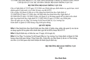 Quyết định 463/2003/QĐ-BGTVT phân công cấp quản lý dự án ODA thuộc Bộ Giao thông Vận tải