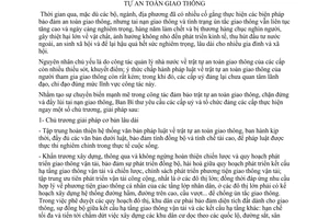 Chỉ thị 22-CT/TW tăng cường lãnh đạo Đảng công tác bảo đảm trật tự an toàn giao thông