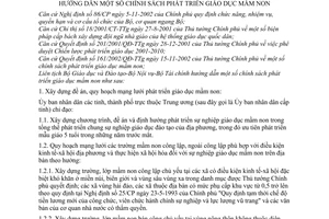 Thông tư liên tịch 05/2003/TTLT-BGDĐT-BNV-BTC hướng dẫn một số chính sách phát triển giáo dục mầm non