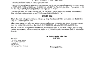 Quyết định 801/2003/QĐ-UB biểu giá thu một phần viện phí