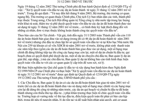 Chỉ thị 08/2003/CT-UB quyết toán vốn đầu tư dự án hoàn thành từ 31/12/2001 trở về trước