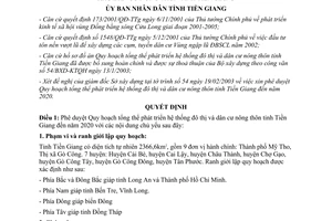 Quyết định 10/2003/QĐ-UB quy hoạch phát triển hệ thống đô thị khu dân cư nông thôn Tiền Giang