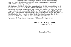 Công văn 636/LS-XNC mẫu đơn xin thị thực Hoa Kỳ