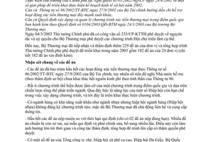 Công văn 1264/TM-XTTM chương trình xúc tiến thương mại trọng điểm quốc gia 2003