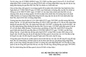 Công văn 3150 TC/TCT thuế NK và thuế GTGT dự án hầm đường bộ qua đèo Hải Vân