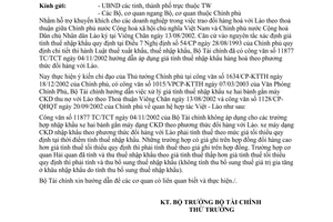 Công văn 3419 TC/TCT giá tính thuế nhập khẩu hàng hoá theo phương thức đổi hàng với Lào