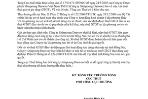 Công văn 1386 TCT/NV5 hoàn thuế GTGT