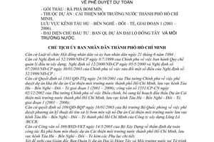 Quyết định 1229/2003/QĐ-UB phê duyệt dự toán gói thầu rà phá bom mìn thuộc dự án cải thiện môi trường nước thành phố Hồ Chí Minh