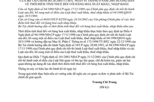 Thông tư 26/2003/TT-BTC hướng dẫn thời điểm tính thuế hàng hoá xuất khẩu, nhập khẩu