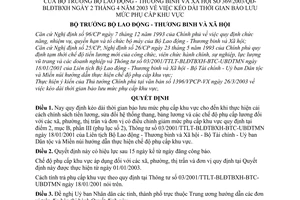 Quyết định 369/2003/QĐ-BLĐTBXH kéo dài thời gian bảo lưu mức phụ cấp khu vực