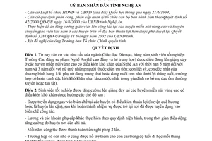 Quyết định 37/2003/QĐ-UB thực hiện chính sách tăng cường giáo viên cho các huyện vùng cao