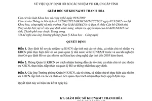 Quyết định 20/QĐ-KHCN hồ sơ nhiệm vụ khoa học, công nghệ