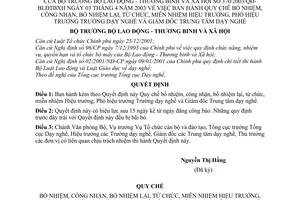 Quyết định 370/2003/QĐ-BLĐTBXH Quy chế bổ nhiệm, công nhận, bổ nhiệm lại, từ chức miễn nhiệm Hiệu trưởng, Phó hiệu trưởng trường dạy nghề Giám đốc