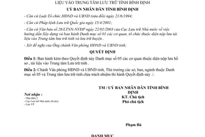 Quyết định 68/2003/QĐ-UB Danh mục cơ quan thuộc diện nộp lưu hồ sơ tài liệu Trung tâm lưu trữ Bình Định