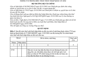 Quyết định 46/2003/QĐ-BTC sửa đổi thuế suất thuế nhập khẩu của mặt hàng nhóm 2710 trong Biểu thuế thuế nhập khẩu ưu đãi
