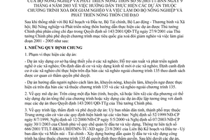 Thông tư 56/2003/TT-BNN hướng dẫn thực hiện dự án thuộc Chương trình xoá đói giảm nghèo và việc làm