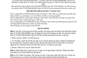 Quyết định 16/2003/QĐ-BGDĐT sửa đổi Quy chế tuyển sinh sau đại học