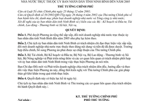 Quyết định 395/2003/QĐ-TTg Phương án sắp xếp, đổi mới doanh nghiệp nhà nước thuộc ủy ban nhân dân tỉnh Ninh Bình đến năm 2005