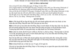 Quyết định 392/2003/QĐ-TTg Đề án sắp xếp, đổi mới doanh nghiệp nhà nước thuộc ủy ban nhân dân tỉnh Đồng Tháp đến năm 2005