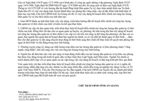 Chỉ thị 14/2003/CT-UB mở rộng lực lượng bảo vệ Tổ quốc Việt Nam dân quân tự vệ An Giang