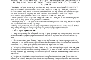 Thông tư 06/2003/TT-BXD hướng dẫn lập và quản lý chi phí xây dựng công trình sử dụng vốn của Nhà tài trợ quốc tế