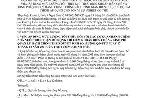 Thông tư 14/2003/TT-BNV hướng dẫn áp dụng mức lương tối thiểu khi thực hiện khoán biên chế và kinh phí quản lý hành chính