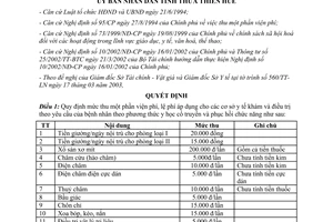 Quyết định 1007/QĐ-UB mức thu sử dụng viện phí lệ phí cơ sở y tế Thừa Thiên Huế 2003