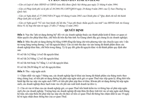 Quyết định 551/2003/QĐ-UB phí sử dụng đường bộ doanh nghiệp khai thác chế biến đá An Giang