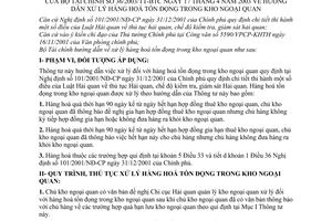 Thông tư 36/2003/TT-BTC hướng dẫn xử lý hàng hoá tồn đọng trong kho ngoại quan