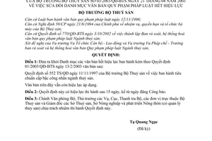 Quyết định 03/2003/QĐ-BTS sửa đổi danh mục văn bản pháp luật hết hiệu lực