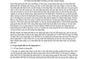 Chỉ thị 07/2003/CT-UB nhà ở đối tượng thu nhập thấp