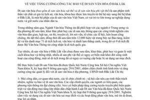 Chỉ thị 05/2003/CT-UBND tăng cường công tác bảo vệ di sản văn hóa Đắk Lắk