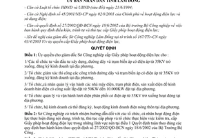 Quyết định 52/2003/QĐ-UB ủy quyền cấp giấy phép hoạt động điện lực Lâm Đồng