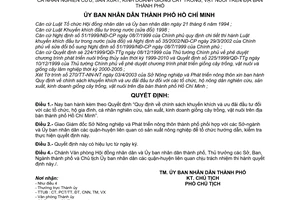 Quyết định 56/2003/QĐ-UB chính sách khuyến khích ưu đãi đầu tư tổ chức hộ gia đình cá nhân nghiên cứu sản xuất kinh doanh giống cây trồng vật nuôi