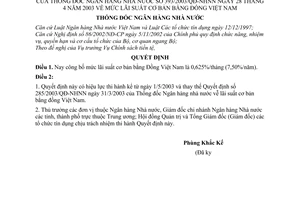 Quyết định 393/2003/QĐ-NHNN mức lãi suất cơ bản bằng đồng Việt Nam