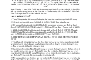Thông tư 17/2003/TT-BGDĐT thực hiện phố cập giáo dục trung học cơ sở hướng dẫn Nghị định 88/2001/NĐ-CP