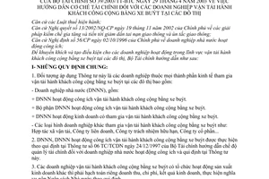 Thông tư 39/2003/TT-BTC hướng dẫn cơ chế tài chính doanh nghiệp vận tải hành khách công cộng bằng xe buýt tại các đô thị