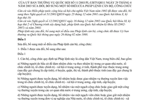 Pháp lệnh Cán bộ, công chức 2003 sửa đổi 11/2003/PL-UBTVQH11