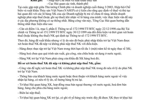 Công văn 2394 TCHQ/KTTT thủ tục và xử lý thuế hàng xuất khẩu buộc phải nhập khẩu trở lại