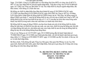 Công văn 727/BBCVT-KHTC xác nhận thiết bị chuyên ngành nhập khẩu